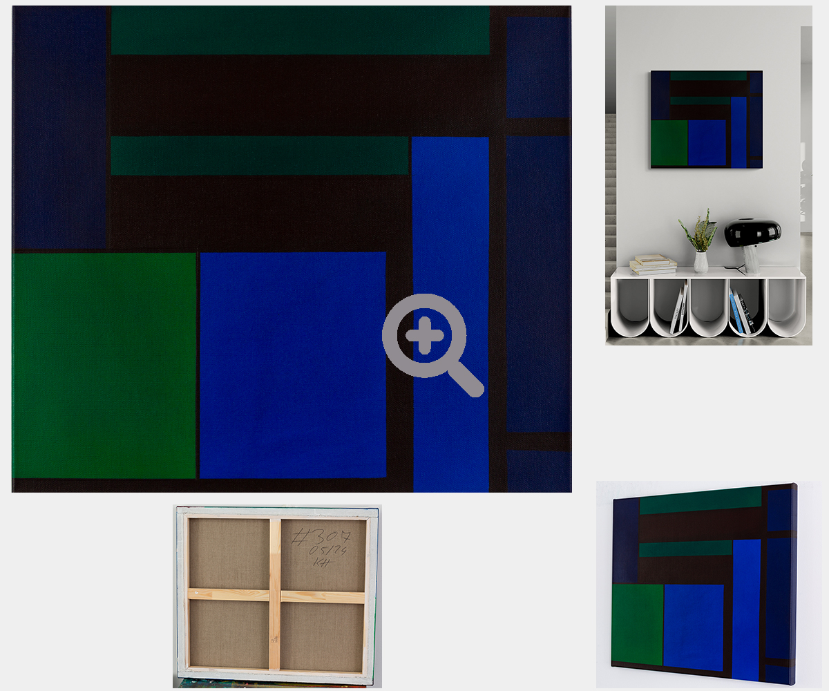 Gemaelde: Streifen konstruktiv Farbfeld minimalistisch KH#307